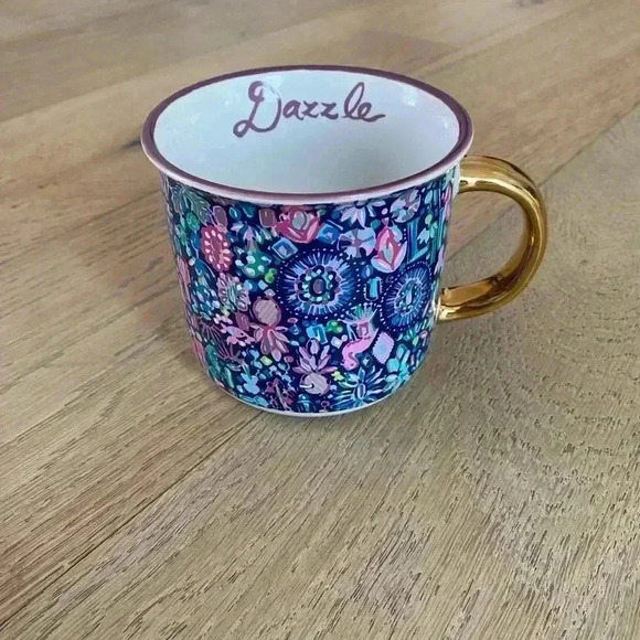 Lilly Pulizter Dazzle Mug Gold Handle - Picture 1 of 3